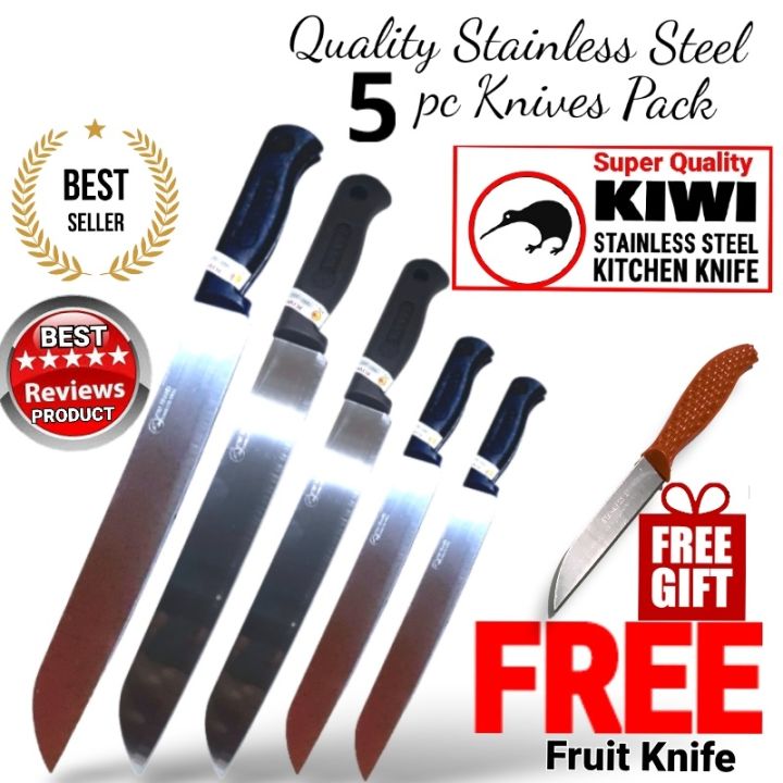 5pc  stainless steel  knives pack + free 1 fruit knife