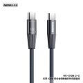 Remax RC-C106 27W Infinity Series Zinc Alloy Braided Fast Charging Data Cable 1.2M Type-c to Type-c USB C Charging Cable USB C Cable Android Cable Android Charger Android Data Cable Android Charging Cable Type C Charging Cable Type C Cable. 