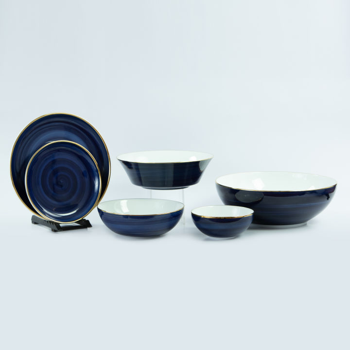 Royal Fernwood Spiral Galaxy Blue 35 Pcs Dinner Set