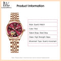 LouisWill Women's Watch Fashion Heart Shaped Hollow Watch Diamond Inlaid Watch With Calendar 30M Waterproof Watch Luminous q Watch Quartz Watch Steel Band Watch. 