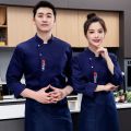 Long-Sleeved Thickened Short-Sleeved Men's High-End Restaurant Chef Uniform Women's Canteen Work Clothes Restaurant Catering Autumn and Winter Kitchen Baking. 