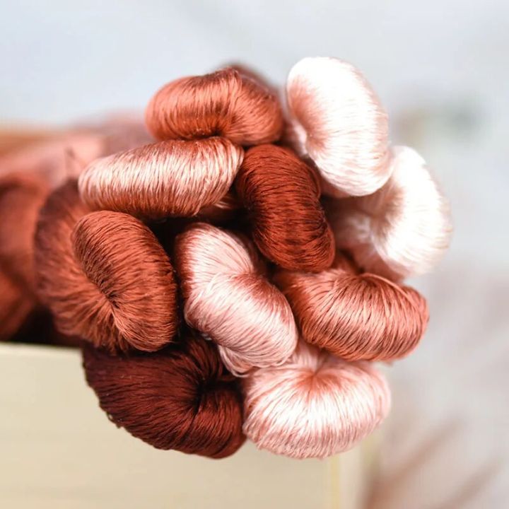 No.93%20silk%20embroidery%20thread%20/%20100%25%20silk%20thread%20/hand%20embroidery%20embroider%20cross%20stitch/pink%20brown/10%20pure%20colors%20-%20Image%202