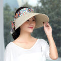 bellylady Women Sun Hat Wide Brim Uv Protective Summer Foldable Outdoor Cycling Topless Beach Cap. 
