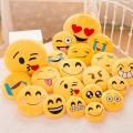 SF 30CM Soft Emoji Yellow Round Cushion Emoticon Stuffed Plush Toy Pillow #253935. 