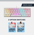 ARMAGGEDDON MKA 1C NEO LED BACKLIGHT MECHANICAL GAMING KEYBOARD (WHITE) BROWN SWITCH. 