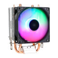 RGB CPU Cooler Radiator 2 Heat Pipe 9cm Cooler Fan Hydraulic Bearings Colorful Light Effect Computer Accessories for INTEL AMD. 