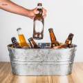 Galvanized Oval Beverage Tub Ice Holder for Parties Tin Ice Bucket Beer Bucket for Cocktails Drinks. 