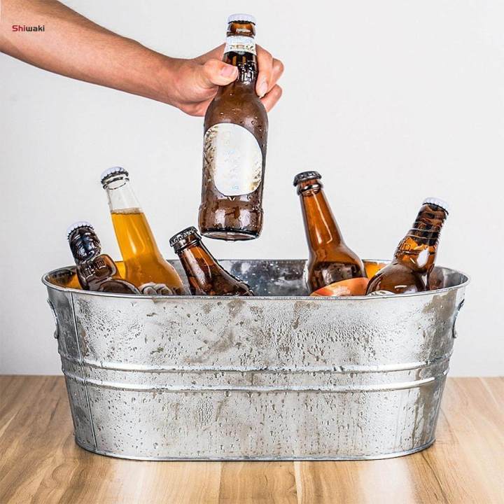Galvanized%20Oval%20Beverage%20Tub%20Ice%20Holder%20for%20Parties%20Tin%20Ice%20Bucket%20Beer%20Bucket%20for%20Cocktails%20Drinks%20-%20Image%202
