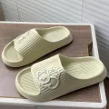 【WEJA】Women Slippers 2023 Summer Soft Sole Cloud Beach Slipper Thick Platform Sandals Women Korean Eva Slippers Couple Home Flip Flops. 