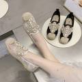 Summer New Flat Lace Fisherman Shoes Hollow Linen Black and White Women's Shoes Lazy White Shoes Slip-on Pumps. 
