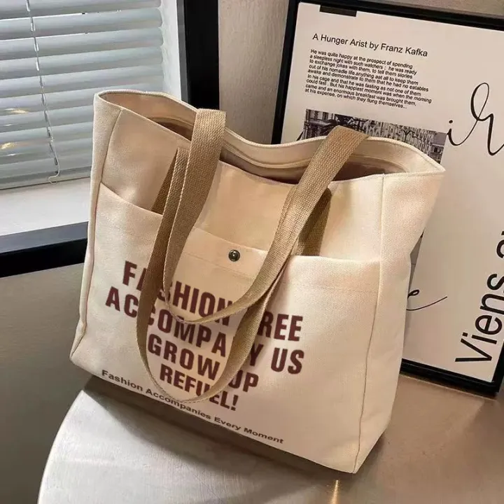 【ALLGOOD】Thick Canvas Bag Original Genuine Goods Japanese Style Pure Color Satchel Student Tote Bag Work Clothing Mommy Bento Lunch Box Bag
