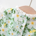 Summer New Baby Girls Dress Lace Lace Small Flying Sleeve Flowers Full Print Small Fresh Sweet Princess Dress Birthday Party Team Dress. 