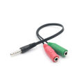 Audio Stereo Dual Plug 3.5mm Jack 1 Male to 2 Female Adapter Aux Cable Spliter Connector microphone and headphone Cord for Computer Cellphone. 