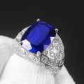 【ZIME】Luxury Sapphire Topaz  5A Diamonds Gemstones Rings for Men  White  Silver Color Fine Jewelry Bague Bijoux Band. 