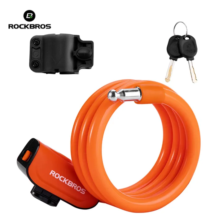 ROCKBROS%20Bike%20Lock%20Cable%204%20Feet%20Bicycle%20Cable%20Lock%20with%20Mounting%20Bracket%202%20Secure%20Keys%201/2%20Inch%20Diameter%20-%20Image%202
