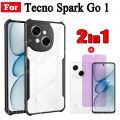 2 in 1 Tecno Spark GO 1 Shockproof Phone Case for Tecno Spark Go 20C Pova 6 5 Pro Anti-blue + Anti-Spy Tempered Glass Privacy Screen Protector. 