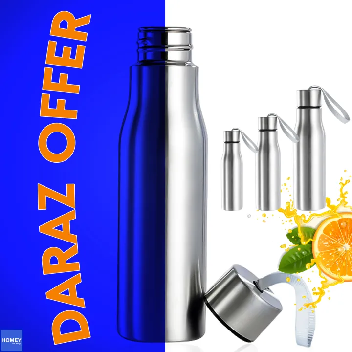 500ml/750ml/1000ml Sport Water Bottle Single-layer Rugged Water Cup Travel Camping Sports Drink Bottles Drinkware Stainless Steel