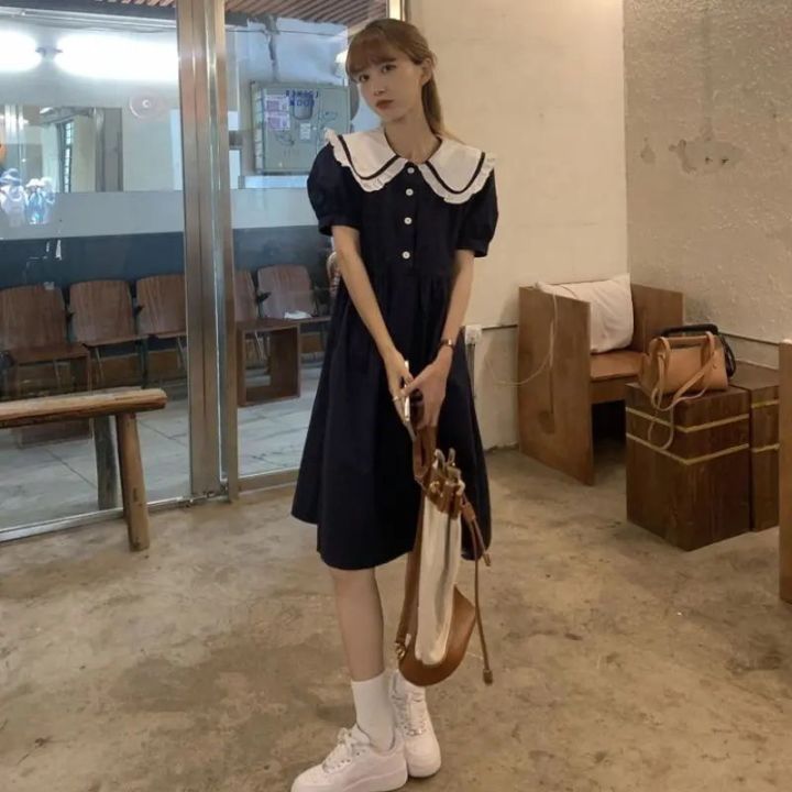 Summer%20New%20Sweet%20Retro%20Japanese%20Style%20Doll%20Collar%20Dress%20Female%20Students%20Korean%20Style%20Mid-Length%20All-MatchingaWord%20Dress%20-%20Image%208