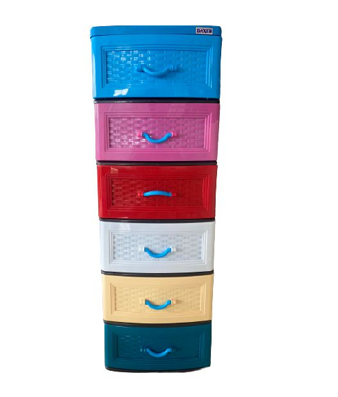 DAXER Multi Color 6 Drawer Plastic Cupboard DDC04E(6D)