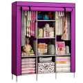 3 Door Storage Wardrobe Foldable and Movable Cloth/Fabric Wardrobe with Zip Up Collapsible Cupboard Model 88130. 