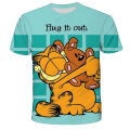 The Garfield Show Anime figures Kids Cute Cartoon T-shirts for Boys 3D Printed T-shirt Clothes Fandom for Summer Casual Clothing. 
