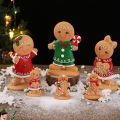 Creative Cartoon Christmas Gingerbread Man Ornament Resin Boy/Girl Ginger Man Figurines Decorative Handmade Christmas Decoration New Year. 