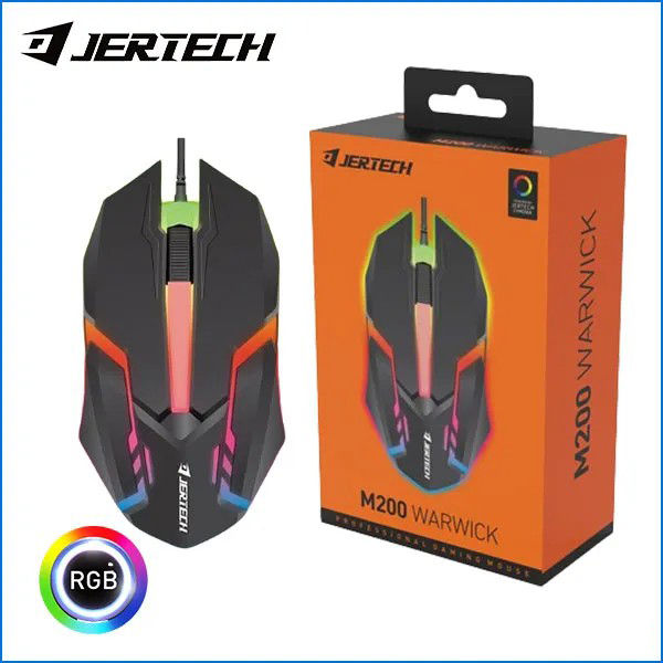 Jertech M200 Warwick RGB Lighting Gaming Mouse RGB Wired Mouse Colorful Backlight Wired Gaming Mouse Office Mouse
