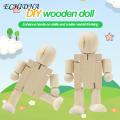 Wooden Robot Figure Wooden Jointed Figures Diy Art Crafts Supplies for Photography Prop Children Painting Artistic Photography Accessory. 