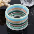 Fashion Natural Fine Round Agate Jade Bangle Glass Imitation Jade Tinker Bracelet for Women. 