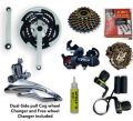 Bicycle Gear Set System 6 7 Speed Full Set Chain Wheel and Crank Freewheel Chain Front and Rear Gear Changer Gear Shifter and Lubricate Oil. 