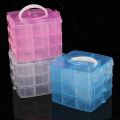 3 Layers 18 Compartments Plastic Embroidery Floss Storage Box Floss Bobbins Beads Storage Organizer Diy Cross Stitch Sewing Tool. 