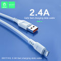 High Speed Denmen Data Cable 2.4A For Type C / Micro USB / Lightning High Quality D01T Safe Speed Data Cable Fast Charging And Sync 100cm 2.4A Data Cable. 