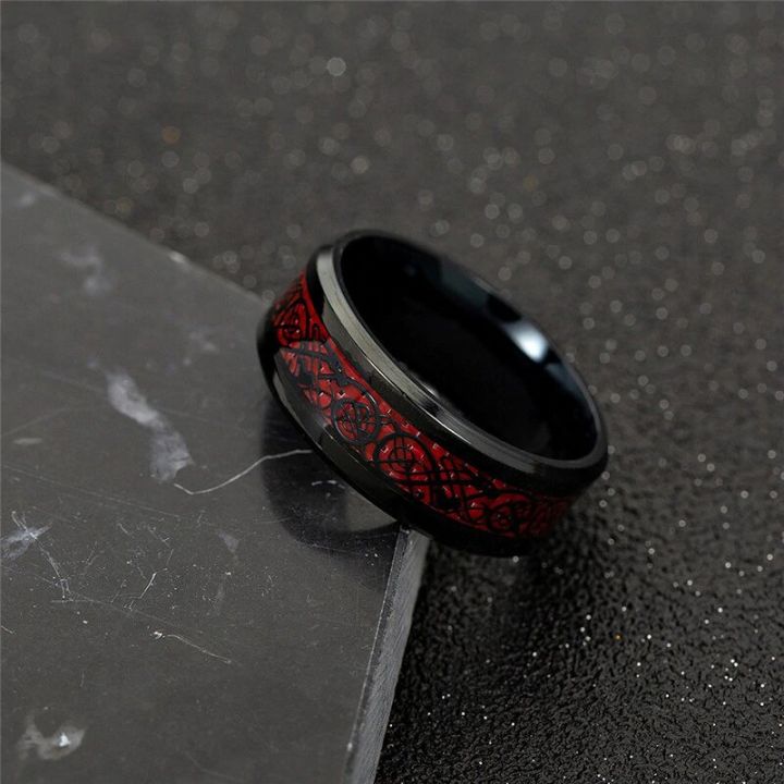 JeeMango%20Domineering%20Red%20Carbon%20Fiber%20Black%20Dragon%20Inlay%20Stainless%20Steel%20Ring%20for%20Men%20-%20Image%205