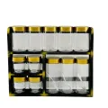Wooden bottle rack set & gold bottle rack set & 12 pcs gold lid bottles and rack. 