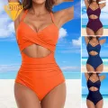 Quick Drying Monokini Halter One-piece Swimsuit for Women Slim Fit Beachwear with Hollow Out Design Quick Drying Stylish Perfect for Women Monokini Swimsuit. 