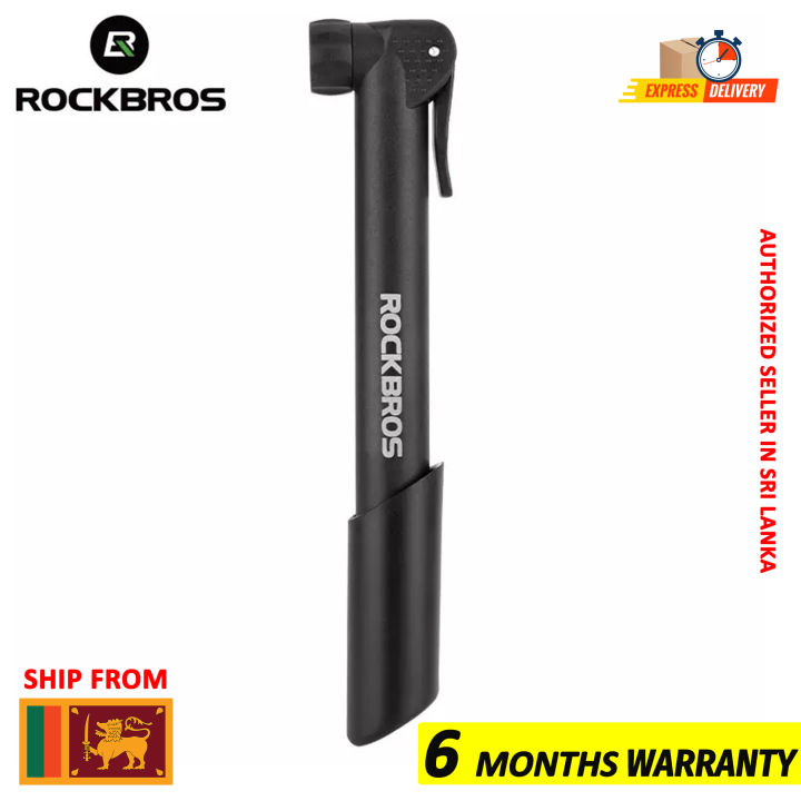 ROCKBROS Bike Pump Portable Bicycle Pump With Pressure Gauge Compatible With Universal Presta And Schrader Valve 120PSI Fast Tyre Inflation Pump For Road Mountain Bike Football