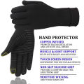 LibiLuxury Full Finger Arthritis Gloves for Men and Women, Copper Glove, Touch Screen Fingers, Hand Joint Pain, Tendonitis, 1Pair. 