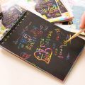 Sketchbook Paper Graffiti DIY Coils Drawing Book Children Creative Scratch Painting Colorful Dazzle Scratch Note 10 pages/book. 