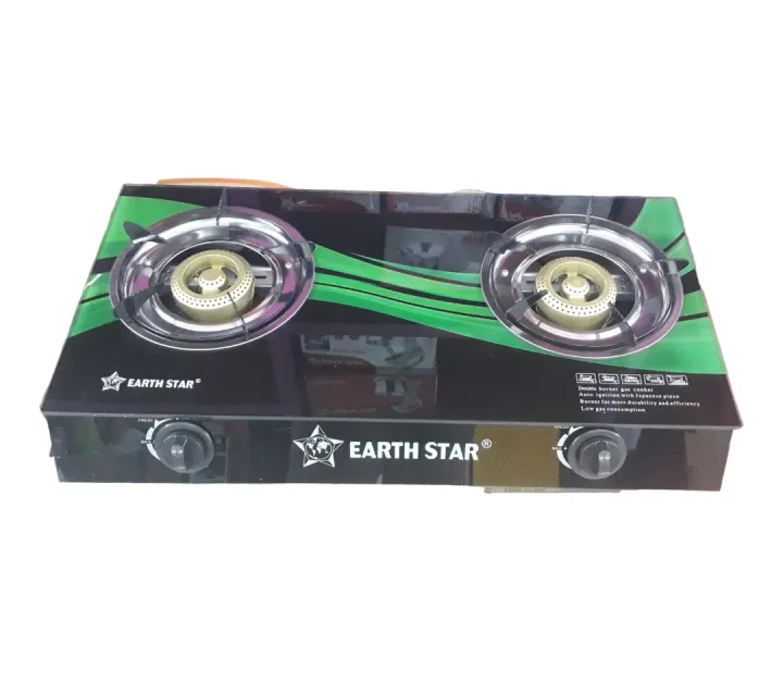 Glass Top Double Burner Gas cooker - ES-787DB
