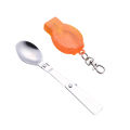 【Salt & Story】Outdoor Folding Travel Camping Utensil Stainless Pocket Spoon Fork. 