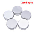 5Pcs Aluminum Mini Round Tin Metal Container Bottles Storage Jar Screw Lids Box Heqing. 
