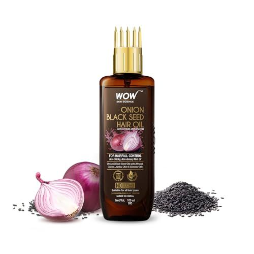 WOW Skin Science Onion Black Seed Hair Oil with Comb - 100mL  (FROM INDIA SAB)