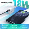 For Apple 18W Usb C Power Adapter 18W QC PD 3.0 Charger USB Type C Plug for IPhone 12 Pro Max Homepod mini Xiaomi Fast Charging. 