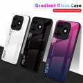 Quiberk for Tecno Spark Go 2024 / Spark 20C / Spark 20 Tempered Glass Hard Case Gradient Color Back + Soft Frame Shockproof Phone Cover. 