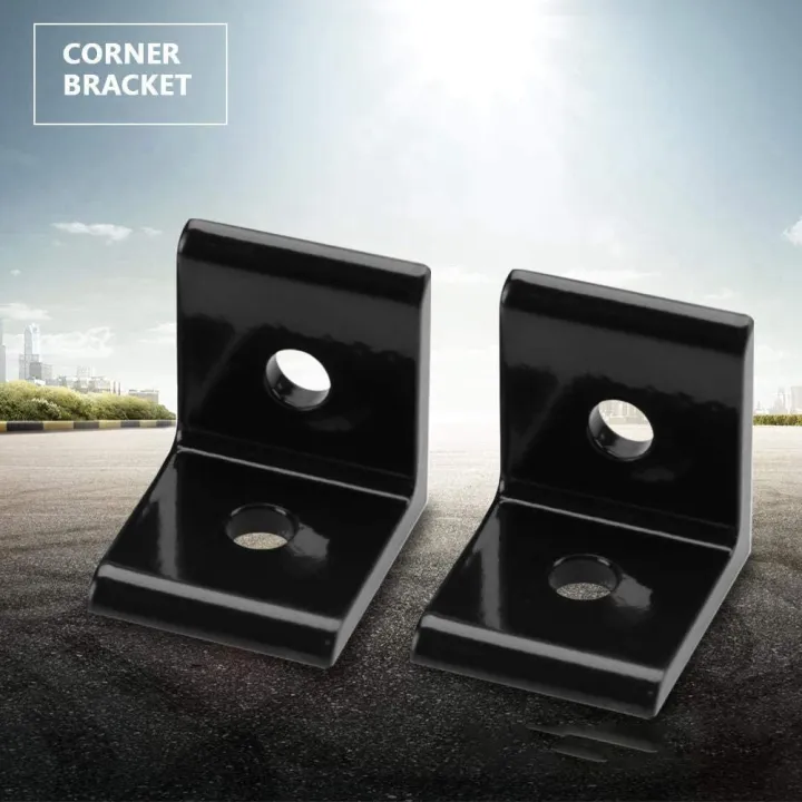 FORIDE%204%20Pcs%20L%20Corner%20Bracket,%20Connector%20Corner%20Angle%20Bracket%20Connection%20Joint%20for%20Aluminum%20Profile%20(Black%202020)%20-%20Image%202