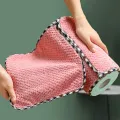 Non-stick Oil Wiping Towel Non-linting Hangable coral fleece double-sided rag　ZHIXING. 