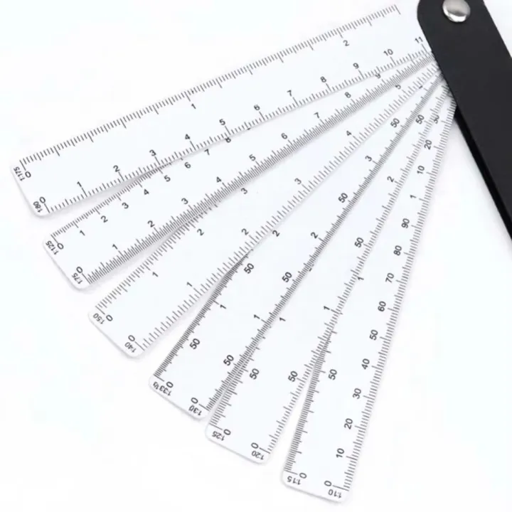 Every Shape Size Ruler Interior Design 5 Blades Fan Shape Scale Ruler Drawing Tools Multiscale ...