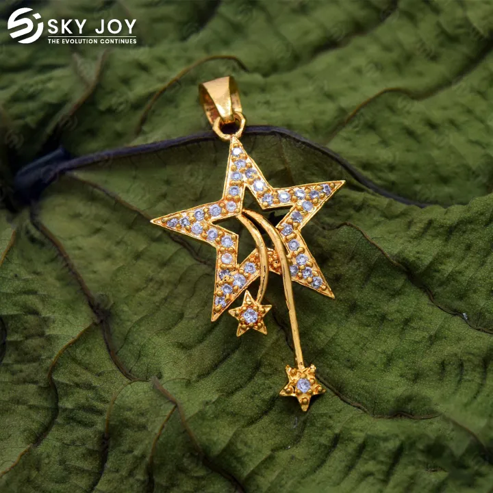 Gold%20Plated%20Pendant%20Star%20Pendant%20For%20Ladies%20With%20White%20Stone%20Fashion%20Stylish%20Rich%20Look%20Pendant%20For%20Women%20SJ-WP%20-%20Image%202