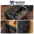 MENSPE Men Wallet Soft Leather Wallet Business Wallets High Quality Genuine Leather Coin Bag Zipper Multi-Card Position ID Credit Cards Holders Solid Color Travel Purses Coin Pouch. 