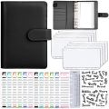 A6 Cash Envelopes Binder Wallet,PU Budget Planner Notebook for Cash Budgeting,Envelope Wallet,Savings Money Binder A. 
